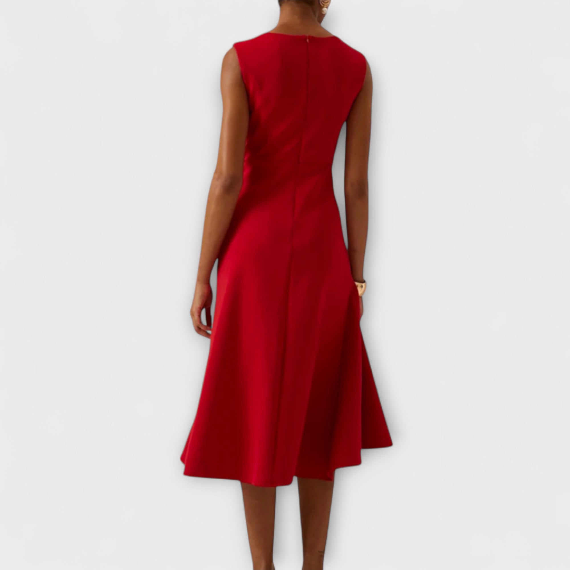Valentina Rossi | Statement Red Midi Dress For Women