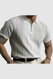Adrien Beaumont | Ribbed Zip Polo Shirt
