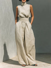 Genevieve Laurent | Linen Two Piece Set For Women