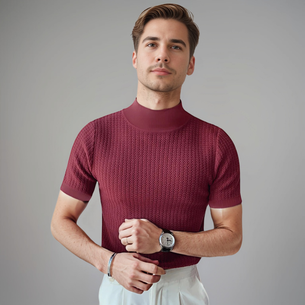 Gabriel Montclair | Textured Knit Turtleneck T-Shirt For Men