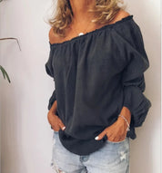 Charlotte Bellini | Off-Shoulder Linen Blouse For Women