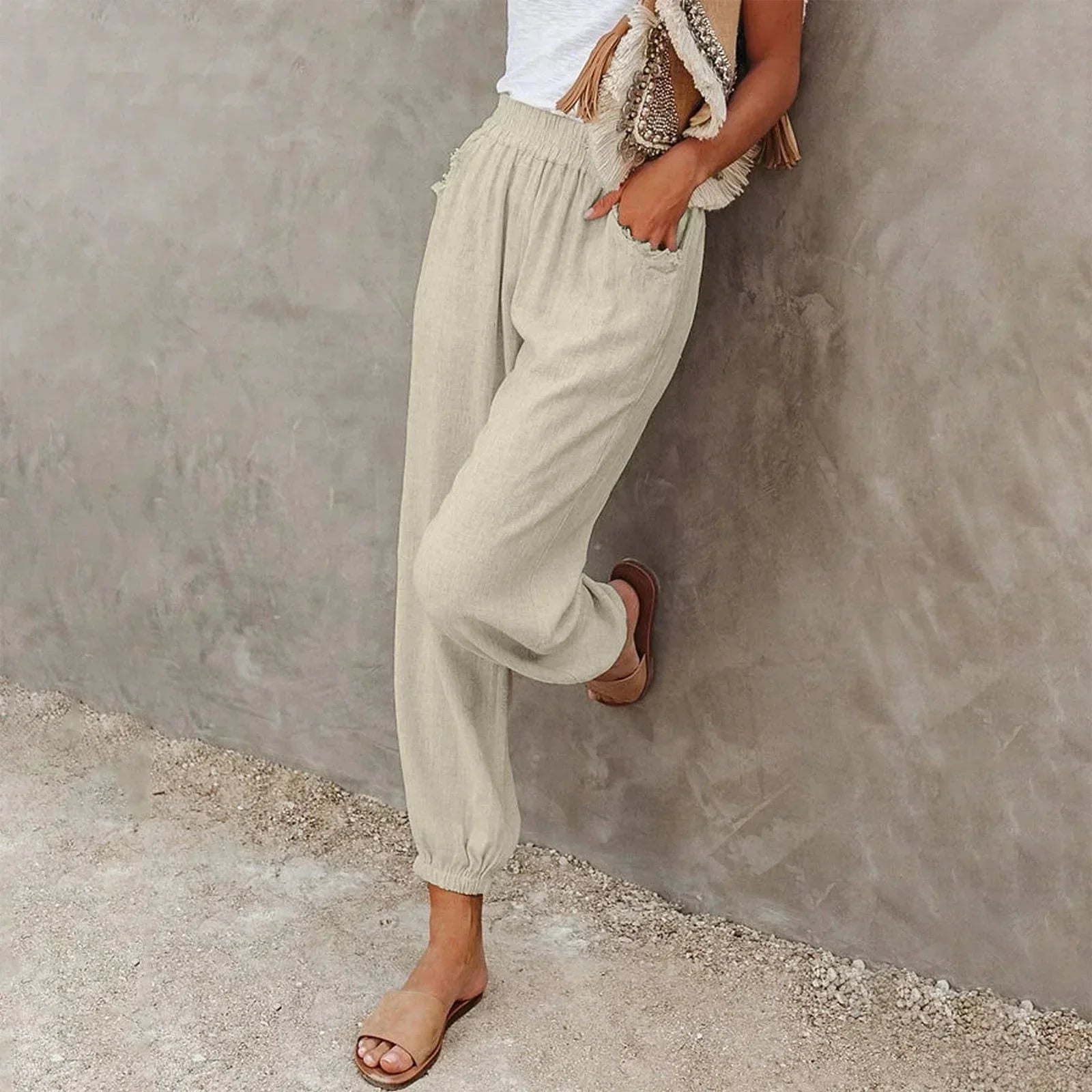 Isabella Moretti | Relaxed Linen Trousers For Women
