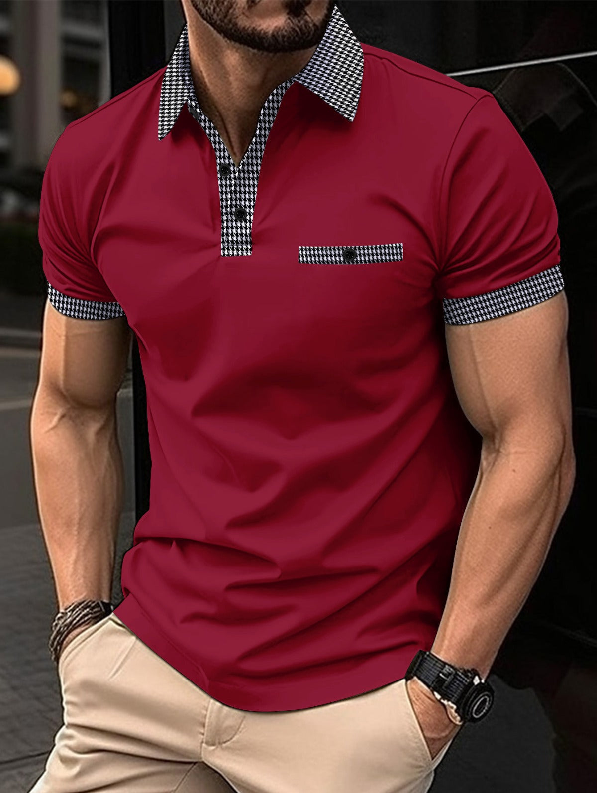 Enzo Whitmore | Contrast Trim Polo Shirt For Men