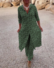 Alyssa Kirk | Printed Two-Piece Tunic Set For Women