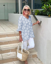 Chelsea Webster | Polka Dot Ruffle Blouse For Women