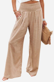 Colette Dubois | Smocked Waist Wide Leg Trousers For Women