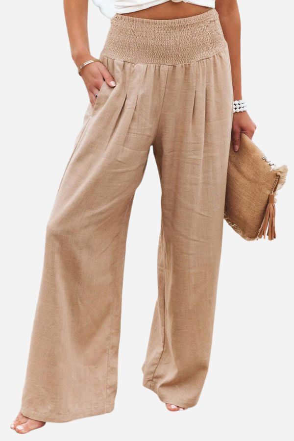 Colette Dubois | Smocked Waist Wide Leg Trousers For Women