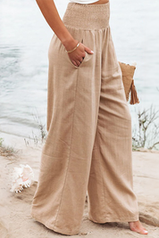 Colette Dubois | Smocked Waist Wide Leg Trousers For Women