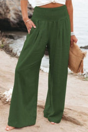 Colette Dubois | Smocked Waist Wide Leg Trousers For Women