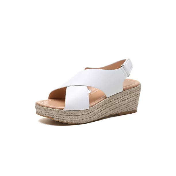 Danielle Lindsey | Wedge Sandals With Cross Straps For Women