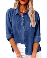 Juliette Monroe | Casual Linen Button Shirt For Women