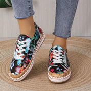 Lucienne Morel | Floral Zip Lace-Up Sneakers For Women