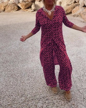 Alyssa Kirk | Printed Two-Piece Tunic Set For Women