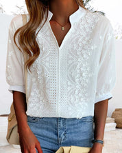 Aurélie Sinclair | Embroidered Lace Blouse For Women