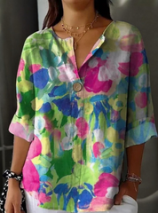 Rosalie Fontaine | Floral Print Summer Blouse For Women