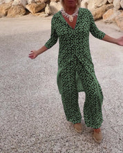 Alyssa Kirk | Printed Two-Piece Tunic Set For Women