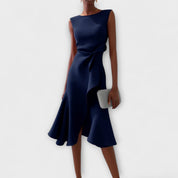 Valentina Rossi | Statement Red Midi Dress For Women
