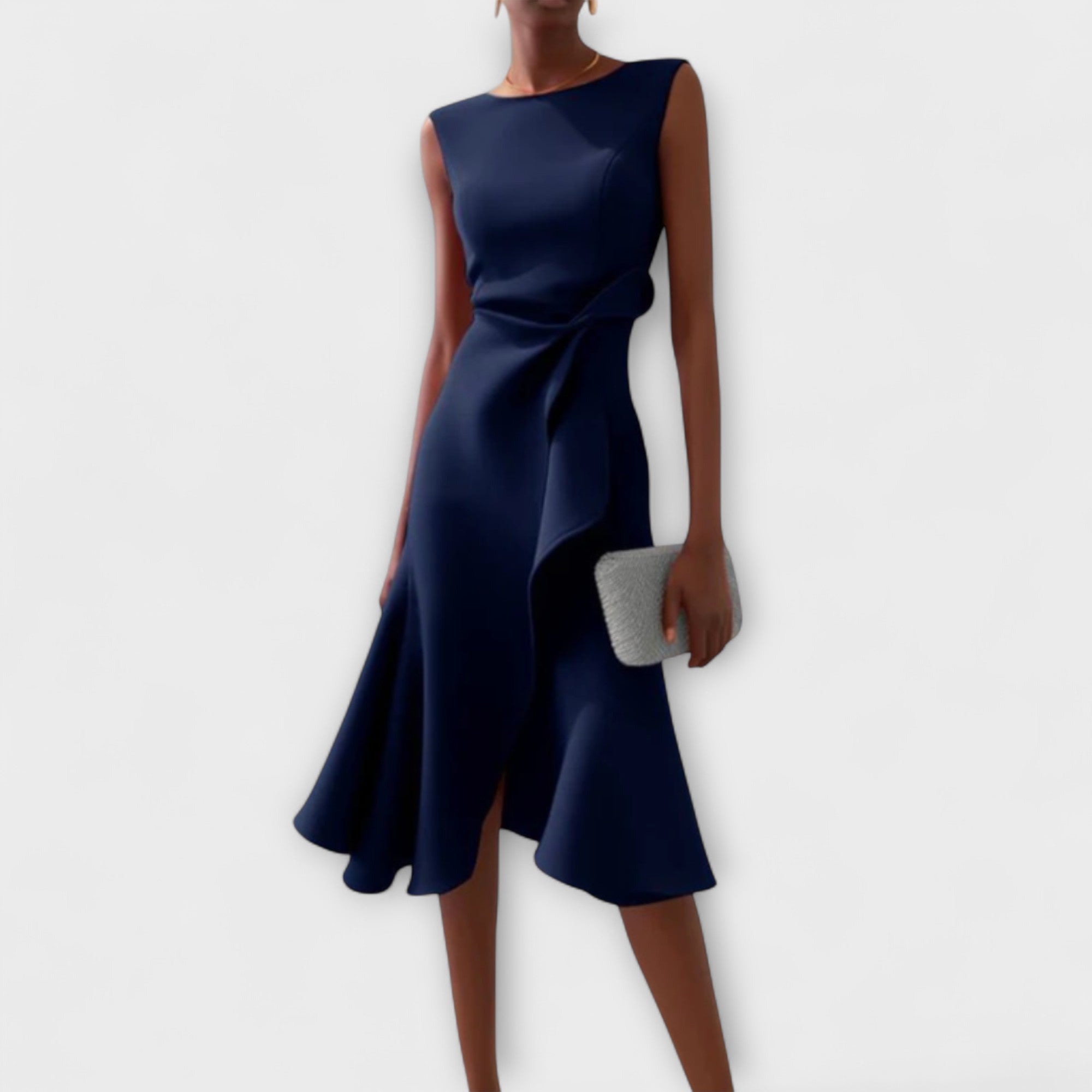 Valentina Rossi | Statement Red Midi Dress For Women