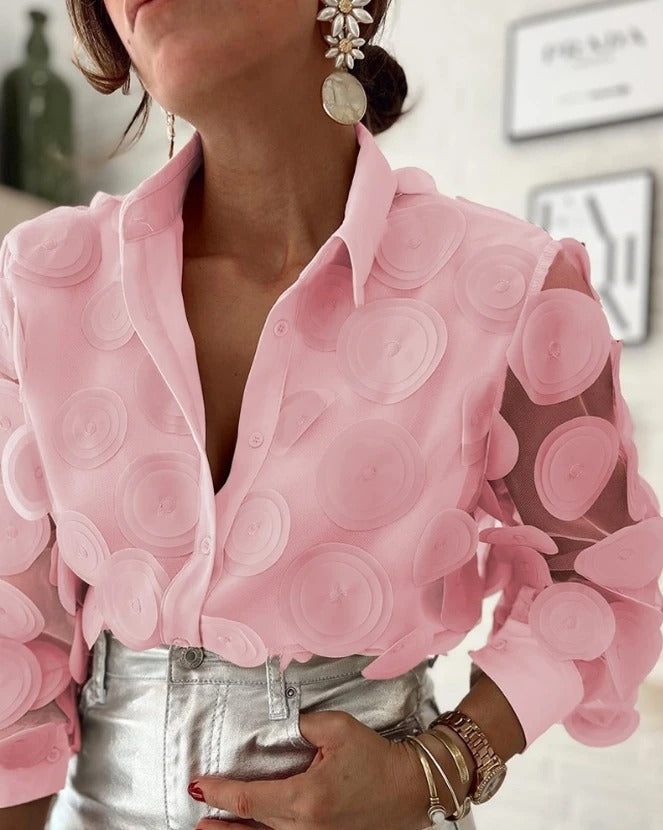 Allison Drake | Sheer Polka Dot Blouse For Women