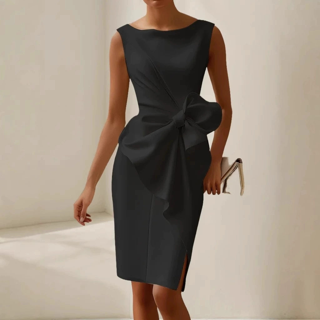 Isabella Whitmore | Elegant Bow Midi Dress For Women