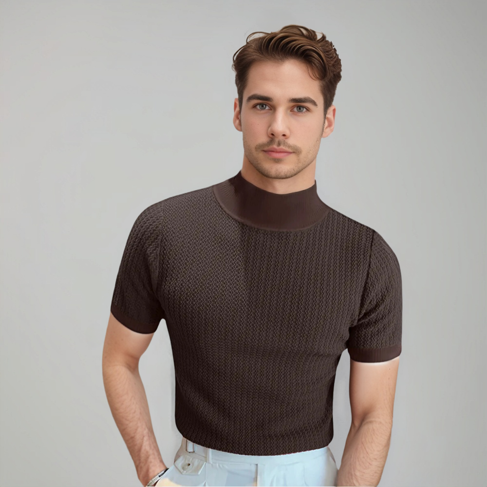 Gabriel Montclair | Textured Knit Turtleneck T-Shirt For Men