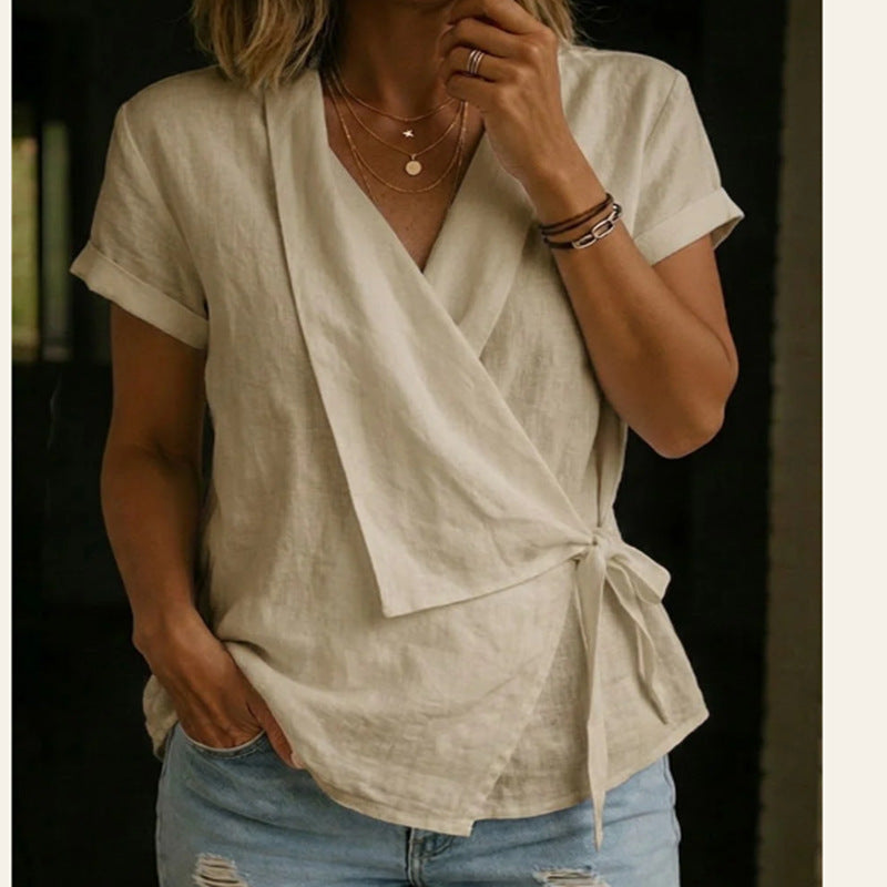 Charlotte Bennett | Wrap Tie Blouse For Women