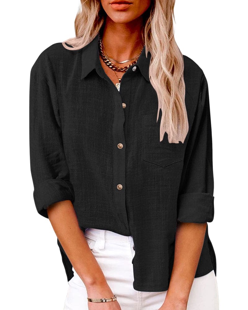Juliette Monroe | Casual Linen Button Shirt For Women