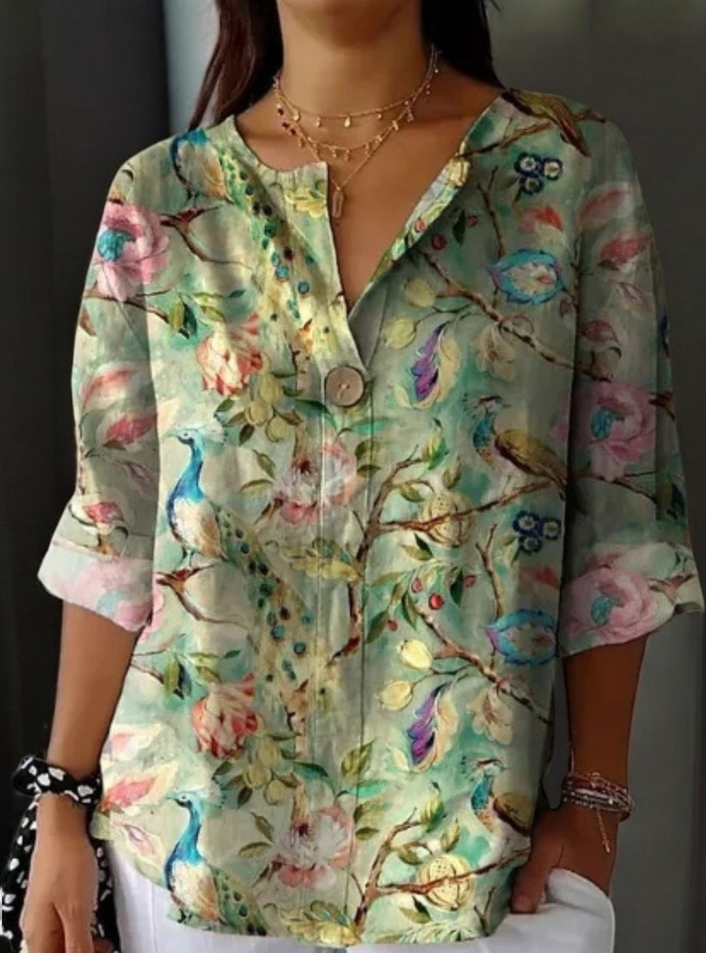 Rosalie Fontaine | Floral Print Summer Blouse For Women