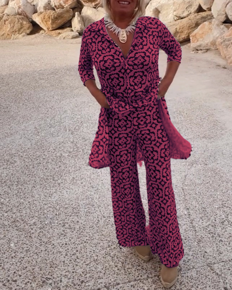 Alyssa Kirk | Printed Two-Piece Tunic Set For Women