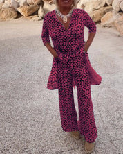 Alyssa Kirk | Printed Two-Piece Tunic Set For Women