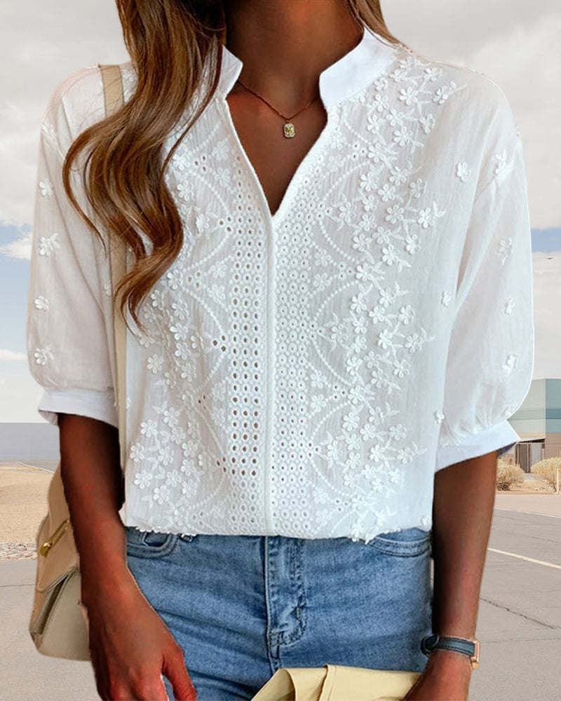 Aurélie Sinclair | Embroidered Lace Blouse For Women