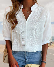 Aurélie Sinclair | Embroidered Lace Blouse For Women