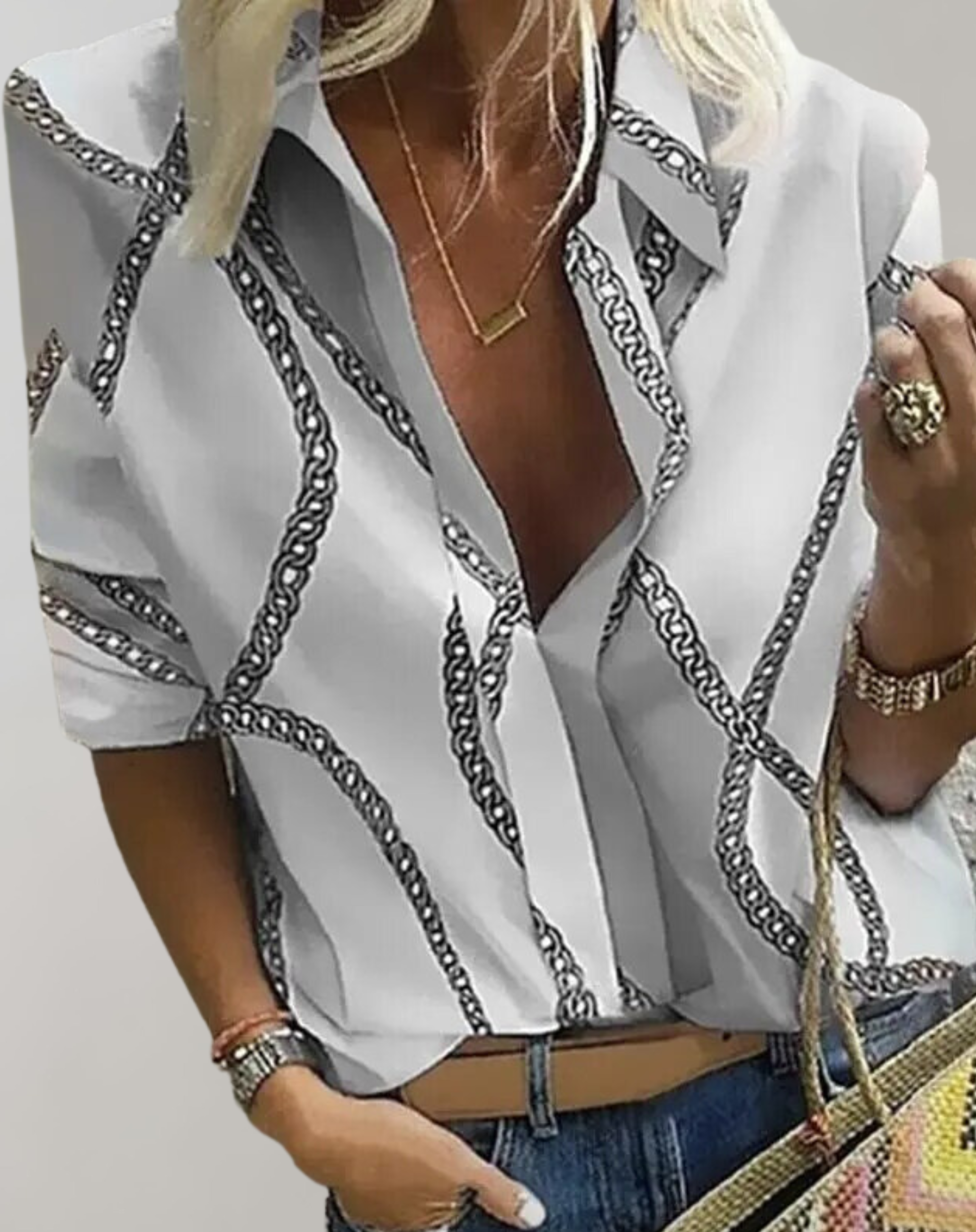 Seraphina Rossi | Chain Print Statement Blouse For Women