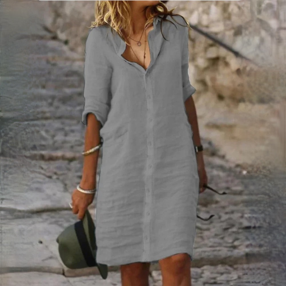 Charlotte Sinclair | Linen Shirt Dress For Women