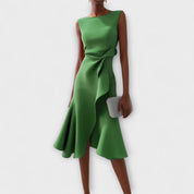 Valentina Rossi | Statement Red Midi Dress For Women