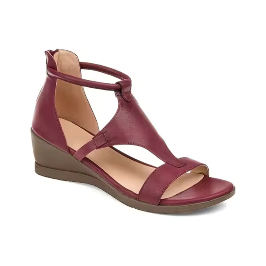 Valentina Rousseau | Leather Wedge Sandals For Women