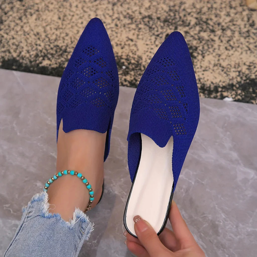 Élodie Sinclair | Elegant Knit Mule Loafers For Women