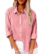 Juliette Monroe | Casual Linen Button Shirt For Women