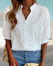 Aurélie Sinclair | Embroidered Lace Blouse For Women