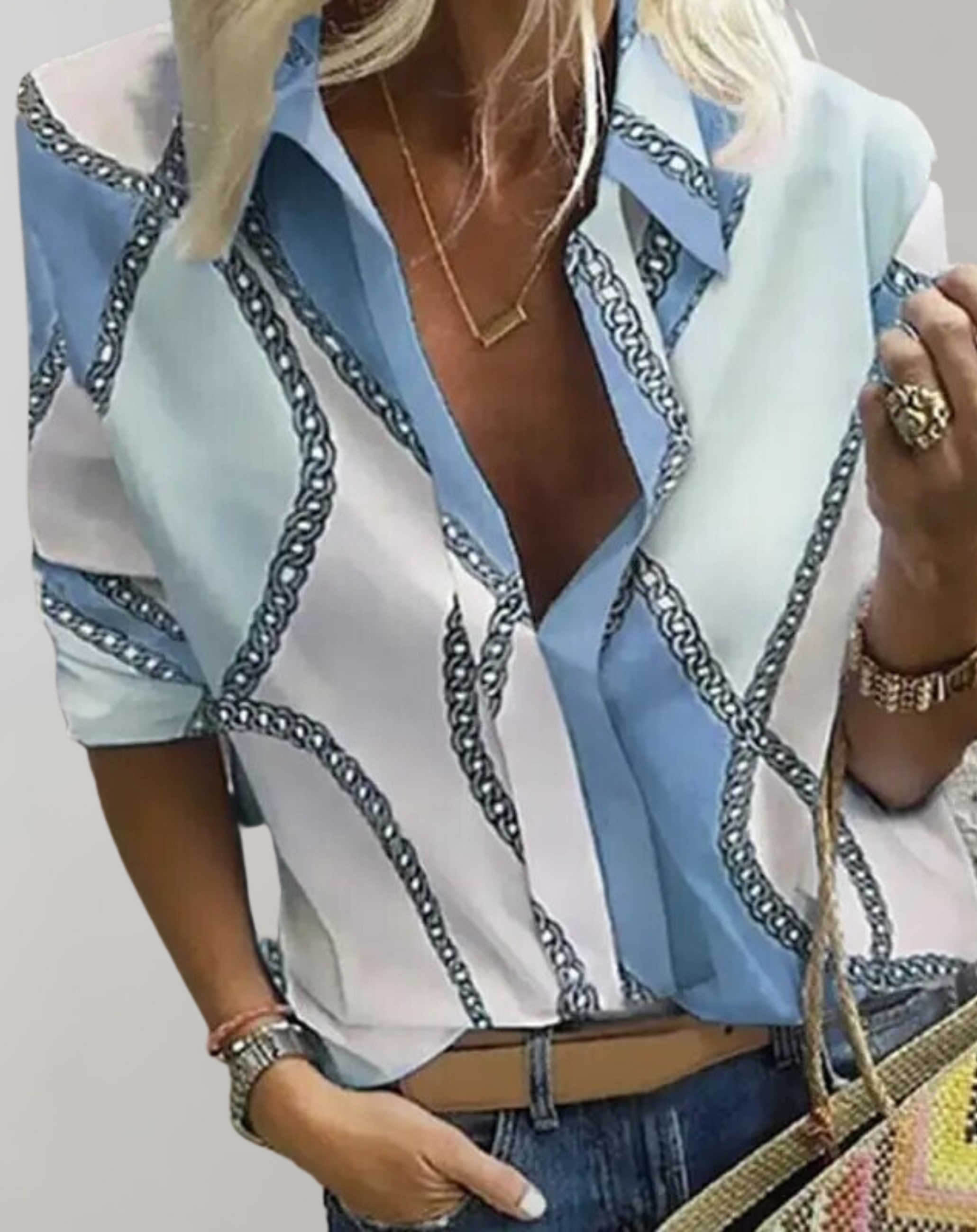 Seraphina Rossi | Chain Print Statement Blouse For Women