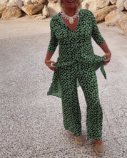 Alyssa Kirk | Printed Two-Piece Tunic Set For Women