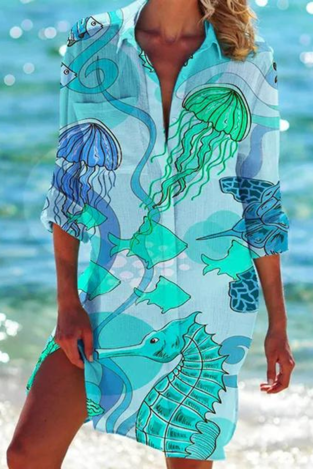 Sophia Bellini | Coastal Print Beach Dress For Women