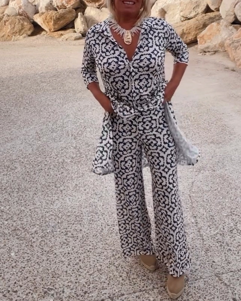 Alyssa Kirk | Printed Two-Piece Tunic Set For Women