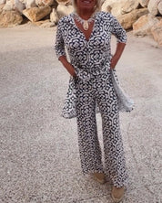 Alyssa Kirk | Printed Two-Piece Tunic Set For Women