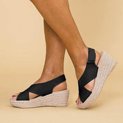 Danielle Lindsey | Wedge Sandals With Cross Straps For Women