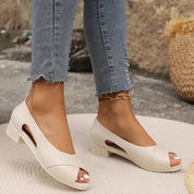 Camille Dubois | Elegant Peep Toe Flats For Women