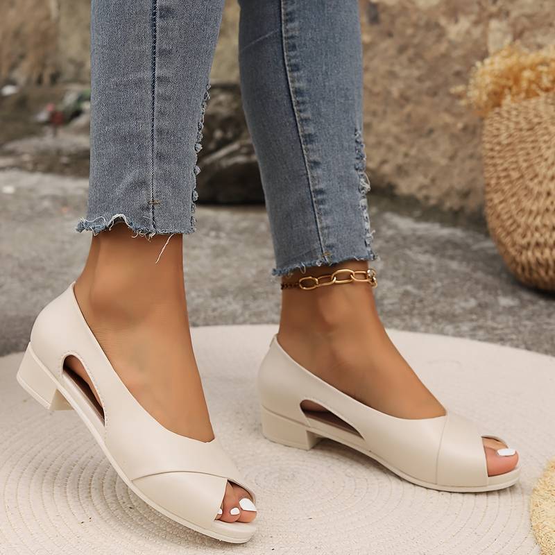 Camille Dubois | Elegant Peep Toe Flats For Women