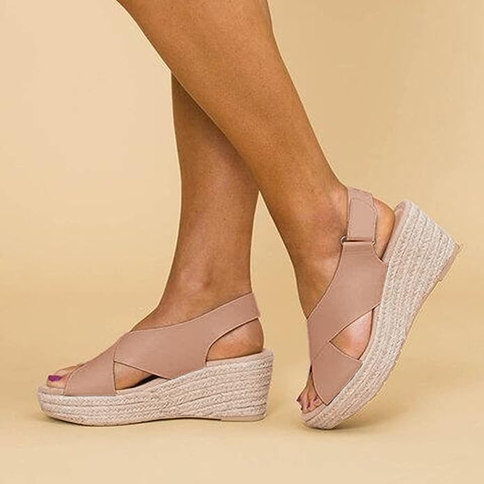 Danielle Lindsey | Wedge Sandals With Cross Straps For Women