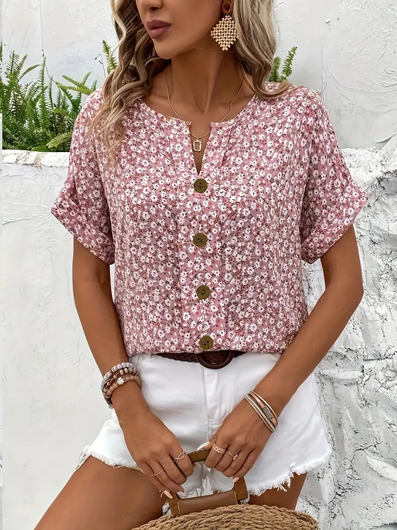 Arabella Sinclair | Floral Button Blouse For Women