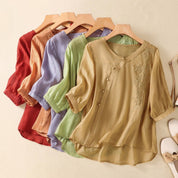 Candice Wallace | Asymmetrical Button Tunic Blouse For Women